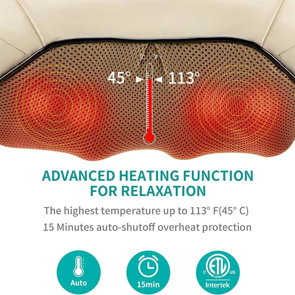 instantrelief Shiatsu Neck and Back Massager Heated pillow